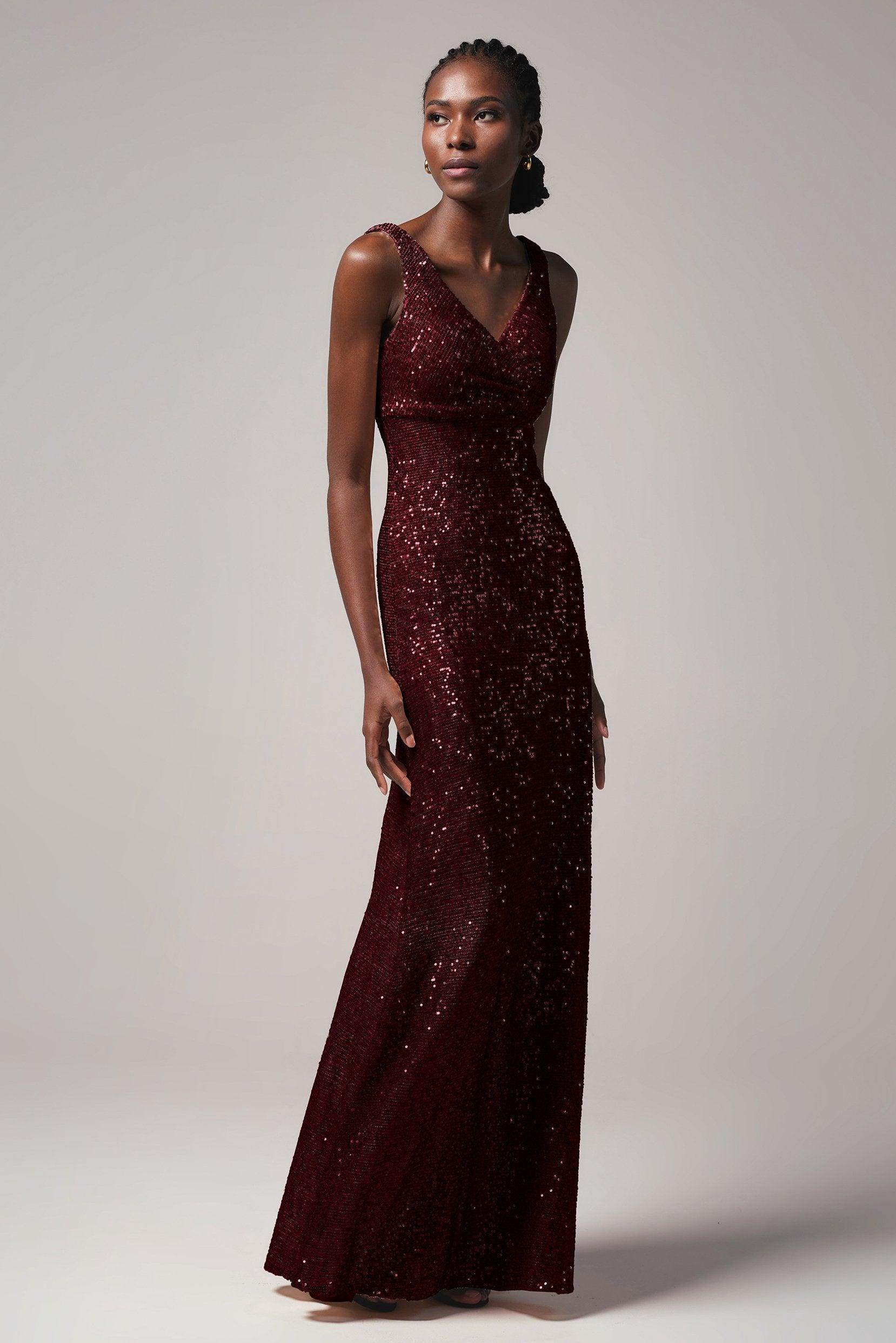 Sheath-Column Floor Length Sequined Dress CB0404 - COCOMELODY